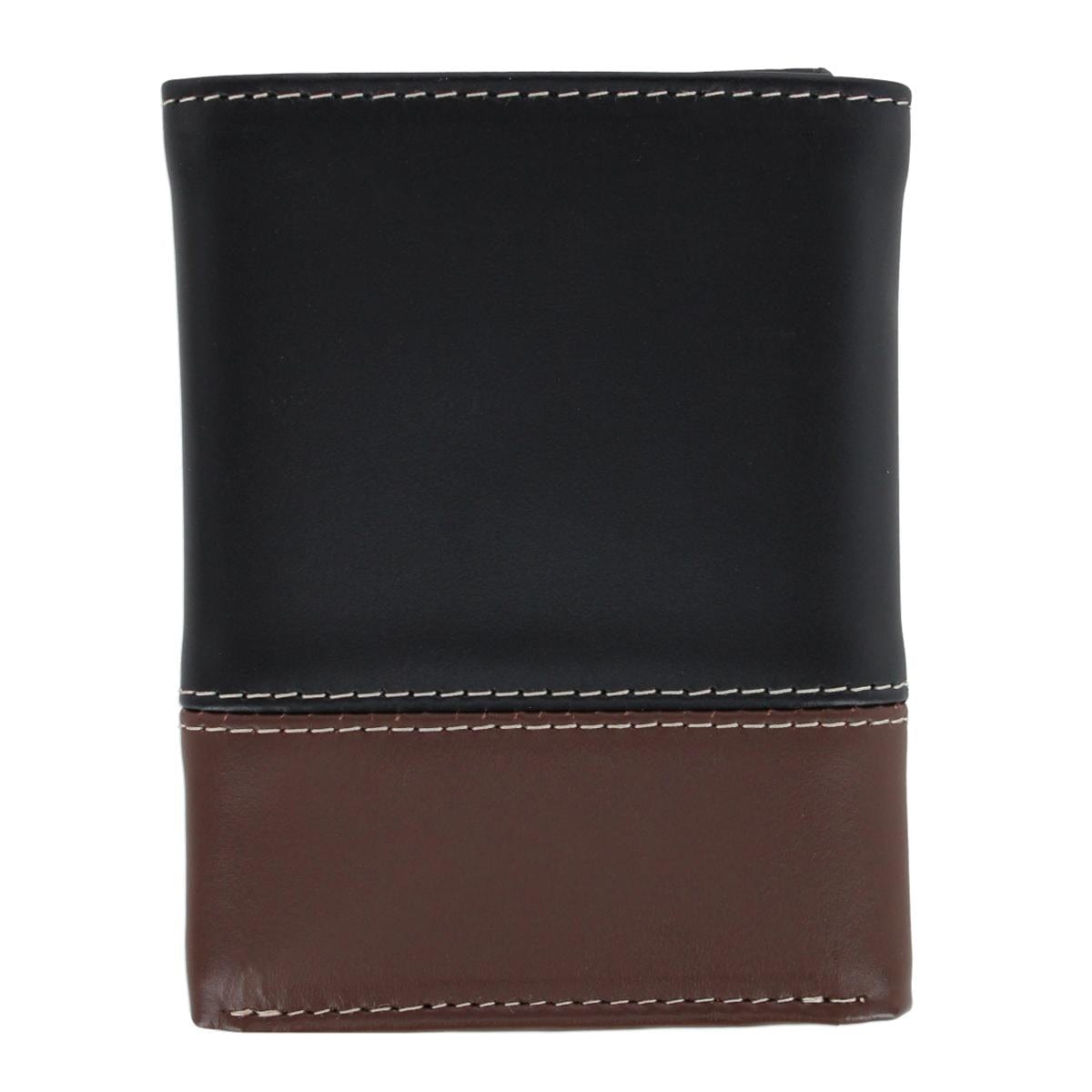 Timberland Men's Leather Hunter Two Tone Trifold Wallet - Black and Brown