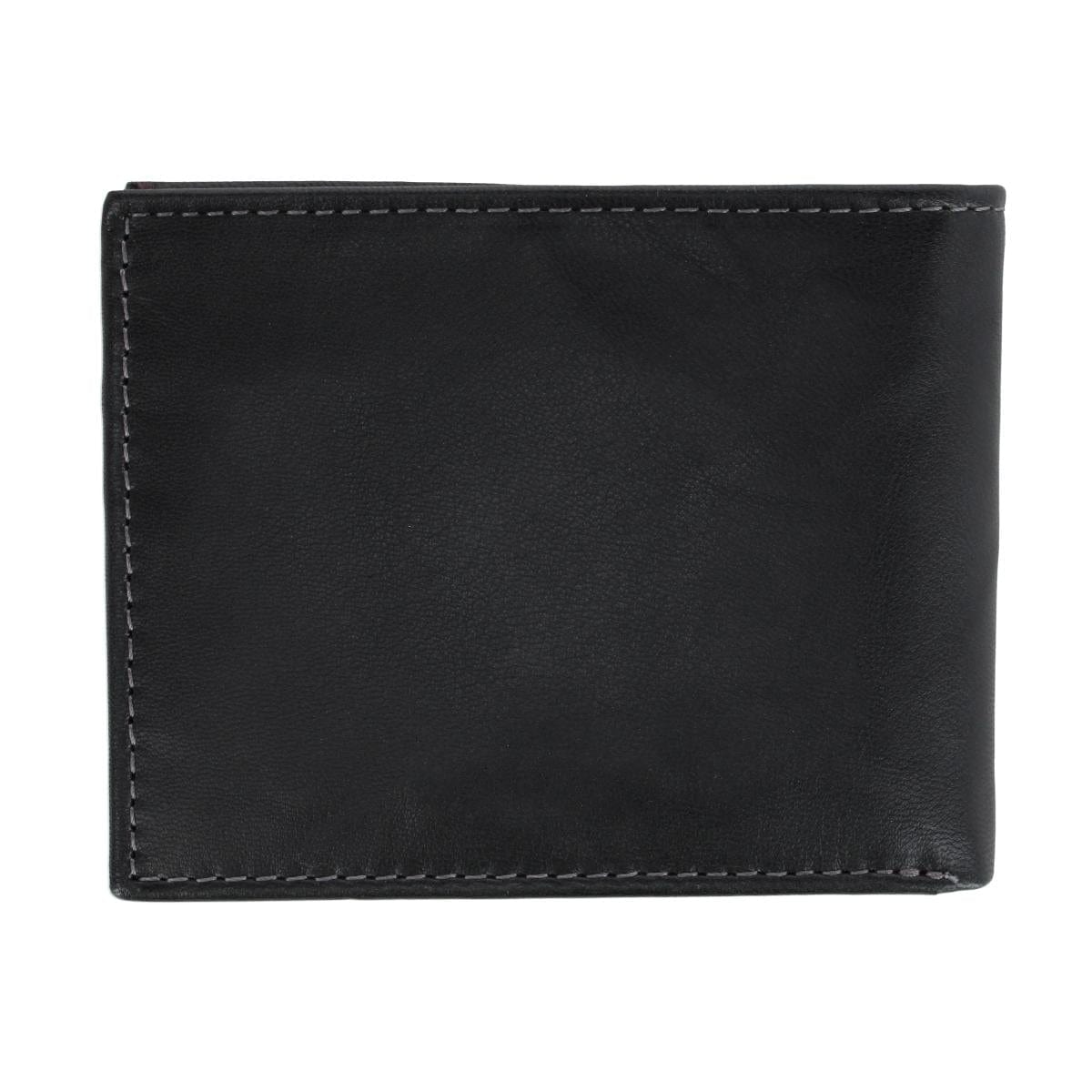 Steve Madden Men's Antiqued Leather Passcase Wallet - Black
