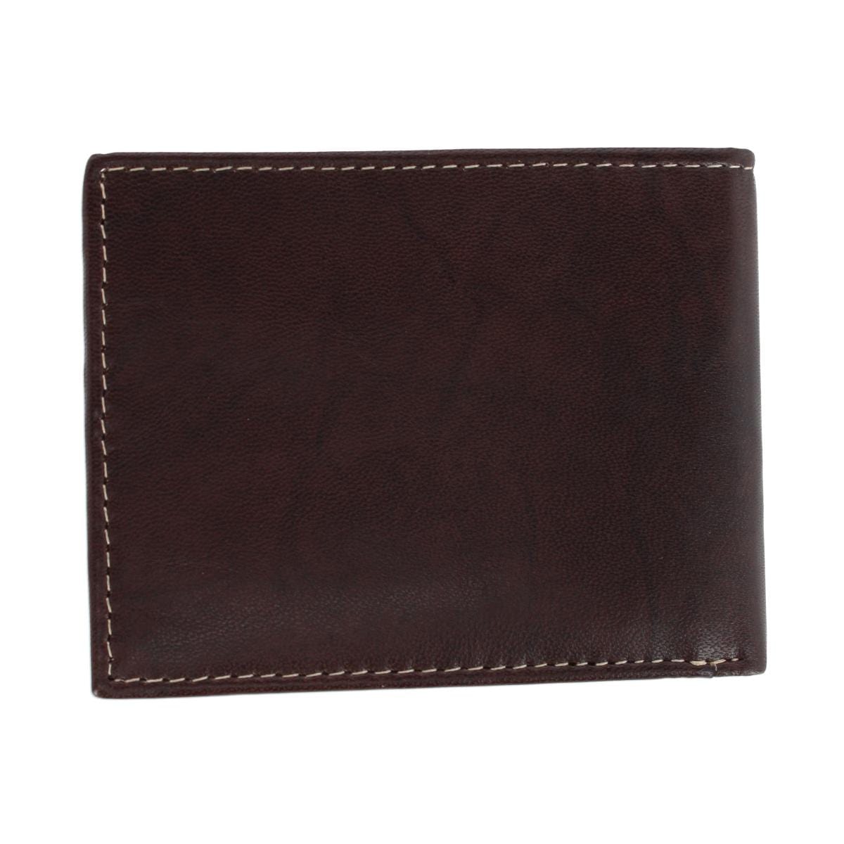 Steve Madden Men's Antiqued Leather Passcase Wallet - Brown