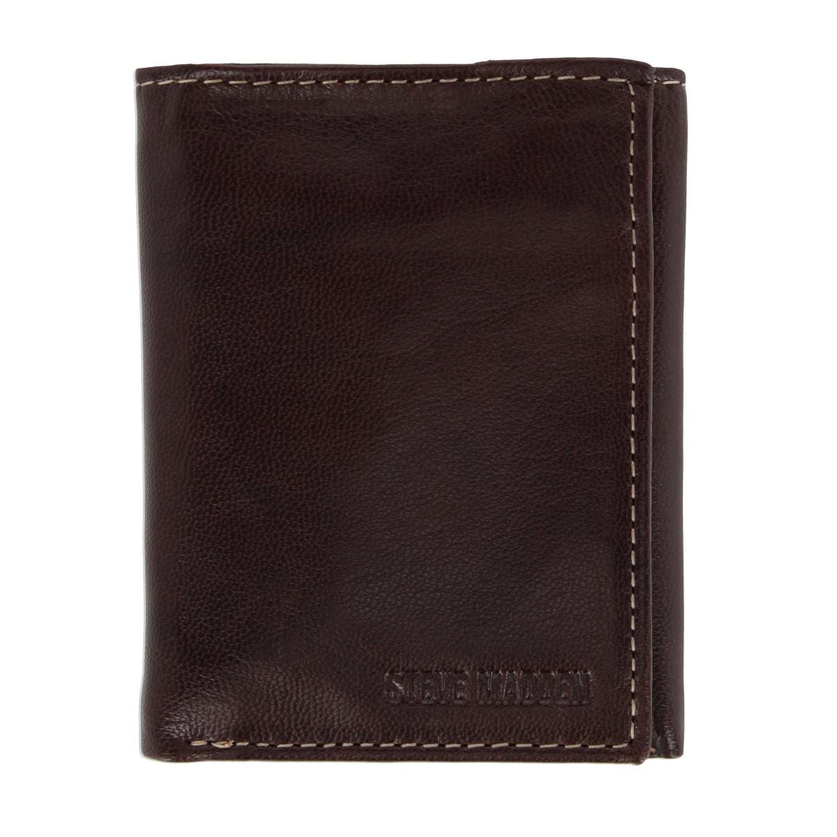 Steve Madden Men's Antiqued Leather Trifold Wallet - Men's Antiqued Leather Trifold Wallet