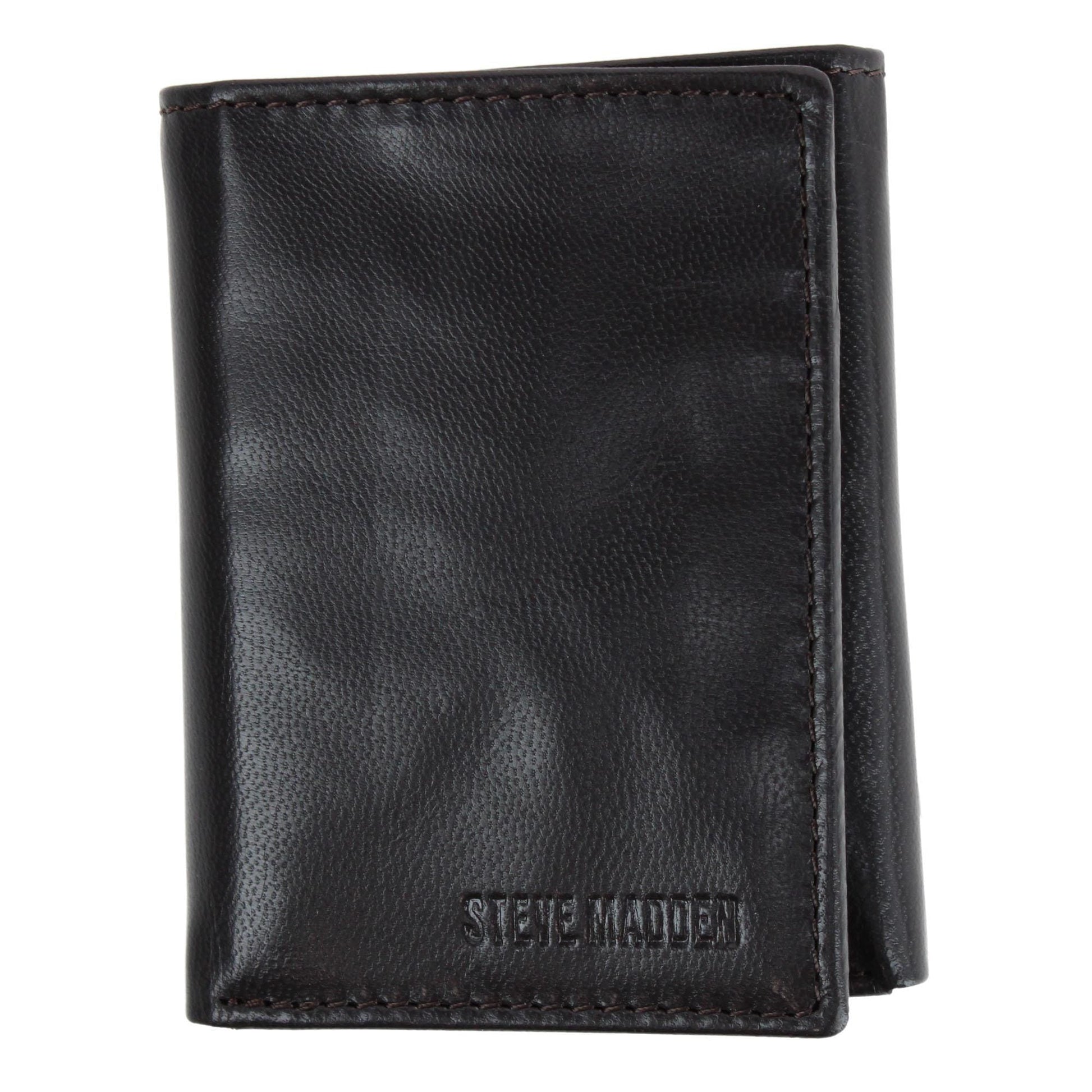 Steve Madden Men's Glove Leather RFID Trifold Wallet