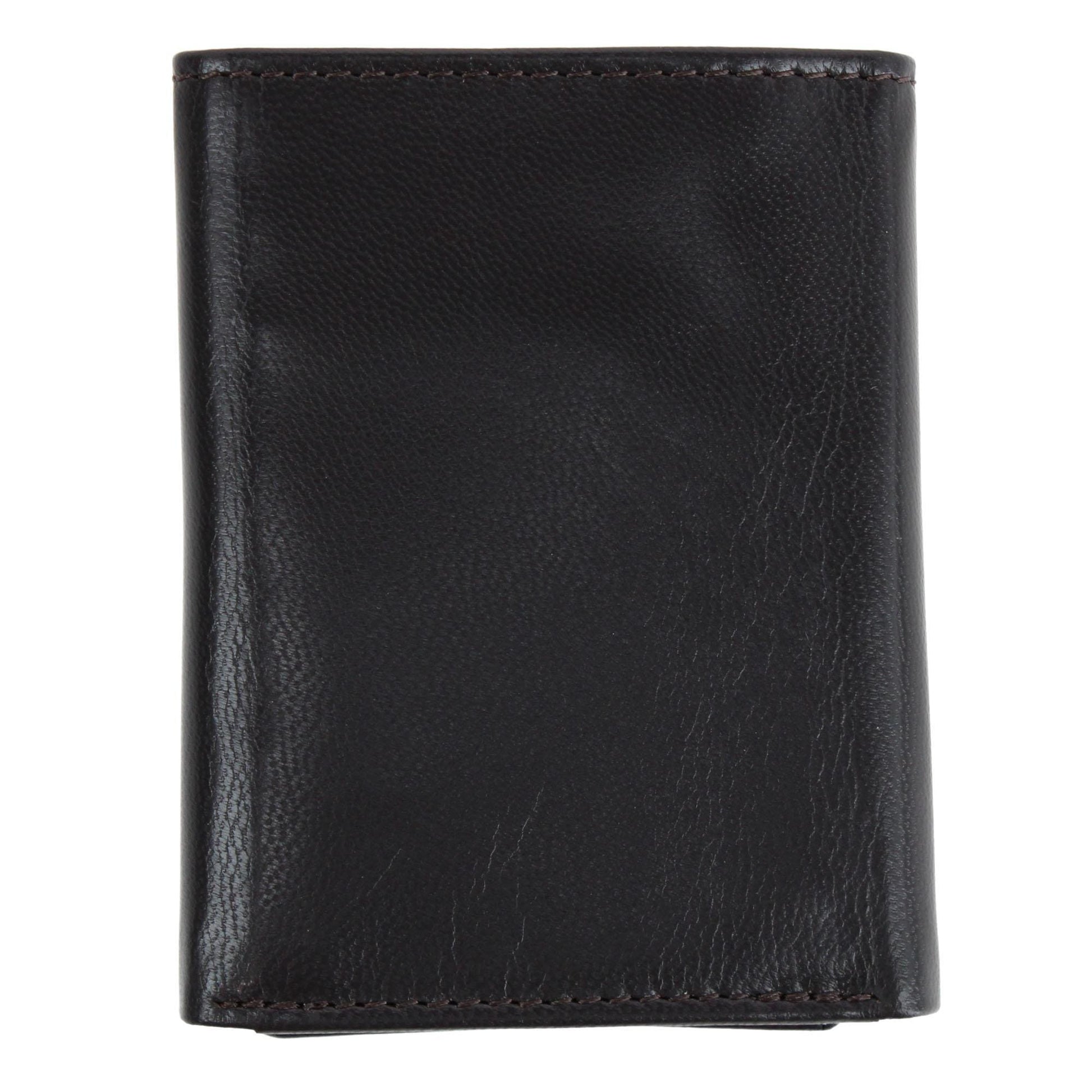 Steve Madden Men's Glove Leather RFID Trifold Wallet - Brown