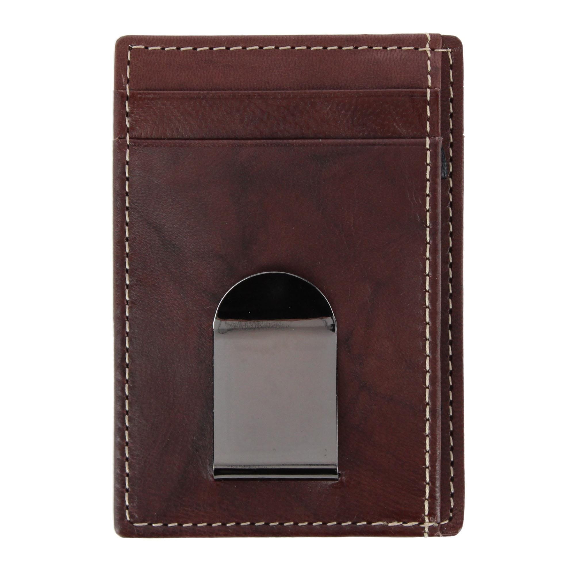 Steve Madden Men's Antiqued Leather RFID Money Clip Wallet - Men's Antiqued Leather RFID Money Clip Wallet