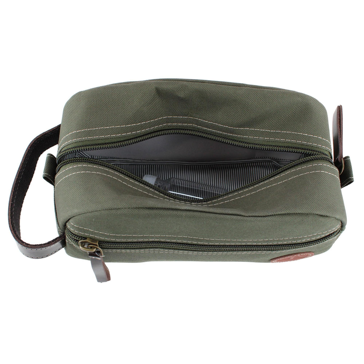 Timberland Men's Core Canvas Zippered Travel Kit - Olive Green