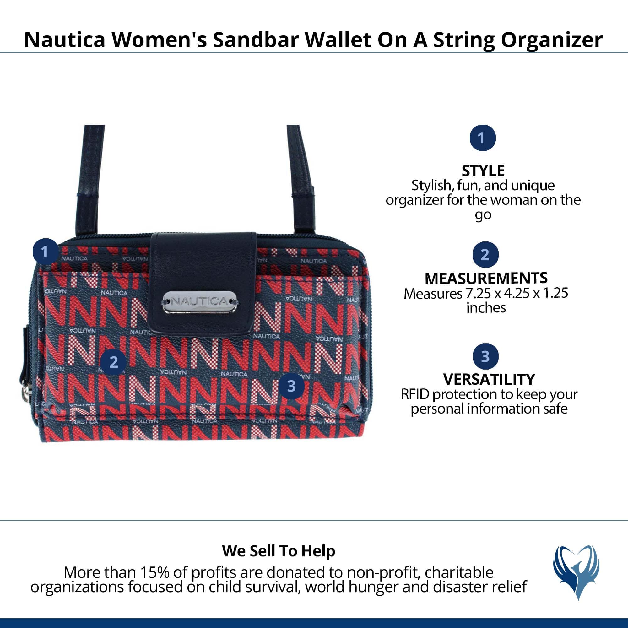 Nautica Women's Sandbar Wallet On A String Organizer - Americana