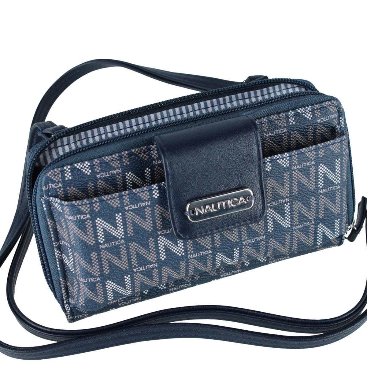 Nautica Women's Sandbar Wallet On A String Organizer - Indigo and Taupe