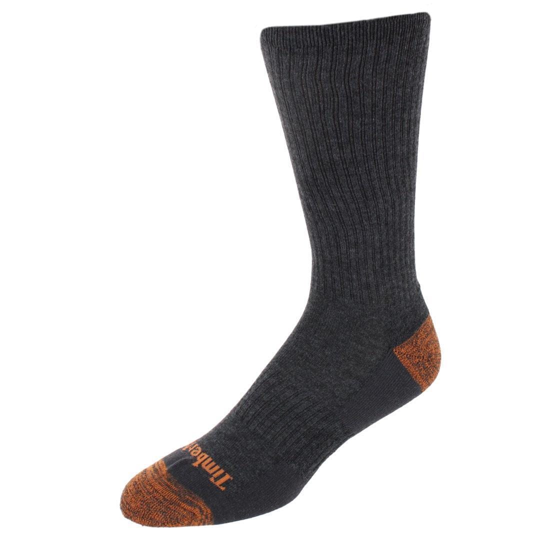 Timberland Men's Castleton Comfort Cushioned Crew Socks (4 Pack) - 2 Black, Charcoal, Denim