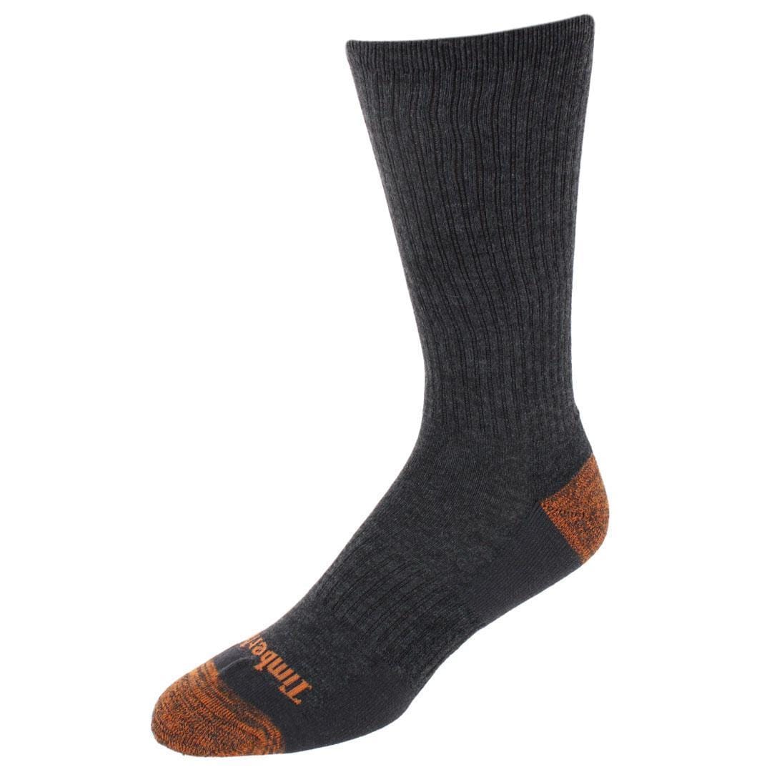 Timberland Men's Castleton Comfort Cushioned Crew Socks (4 Pack) - Black, Charcoal, Bark, Denim