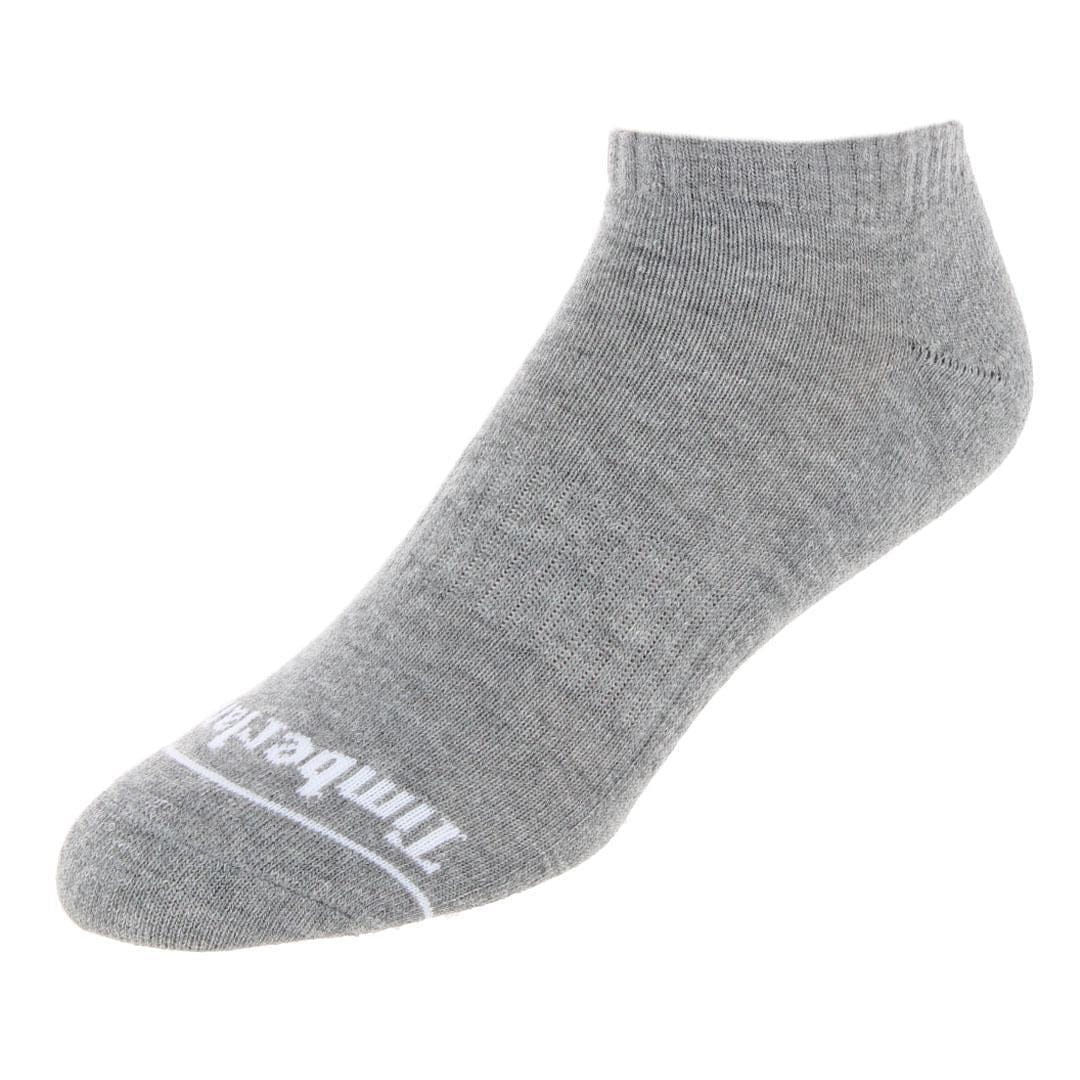 Timberland Men's Performance No Show Full Cushioned Socks (3 Pack) - Grey, White, and Black