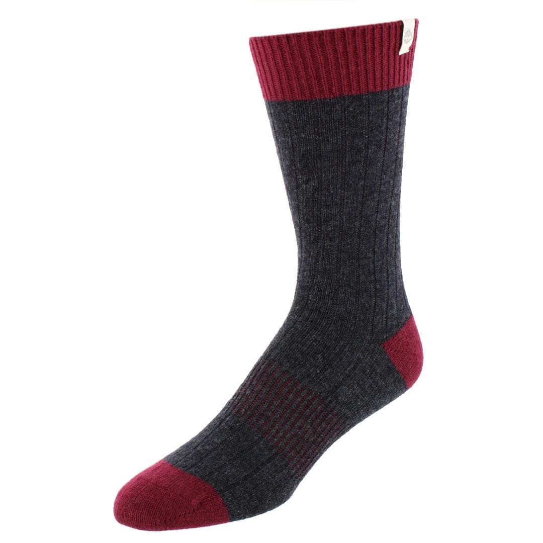 Timberland Men's Cable Knit Comfort Wool Blend Socks (2 Pair) - Grey