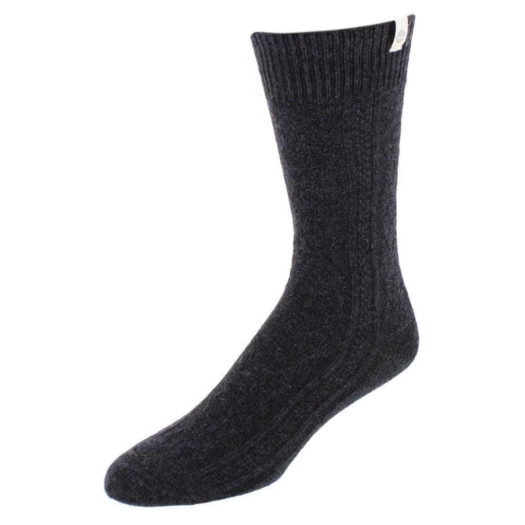 Timberland Men's Cable Knit Comfort Wool Blend Socks (2 Pair) - Grey