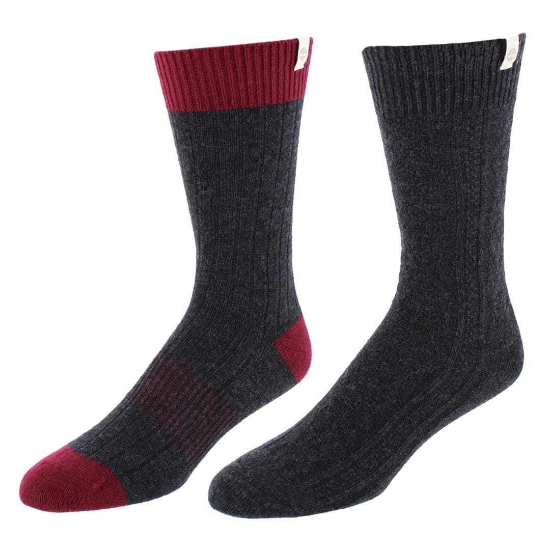 Timberland Men's Cable Knit Comfort Wool Blend Socks (2 Pair) - Men's Cable Knit Comfort Wool Blend Socks (2 Pair)