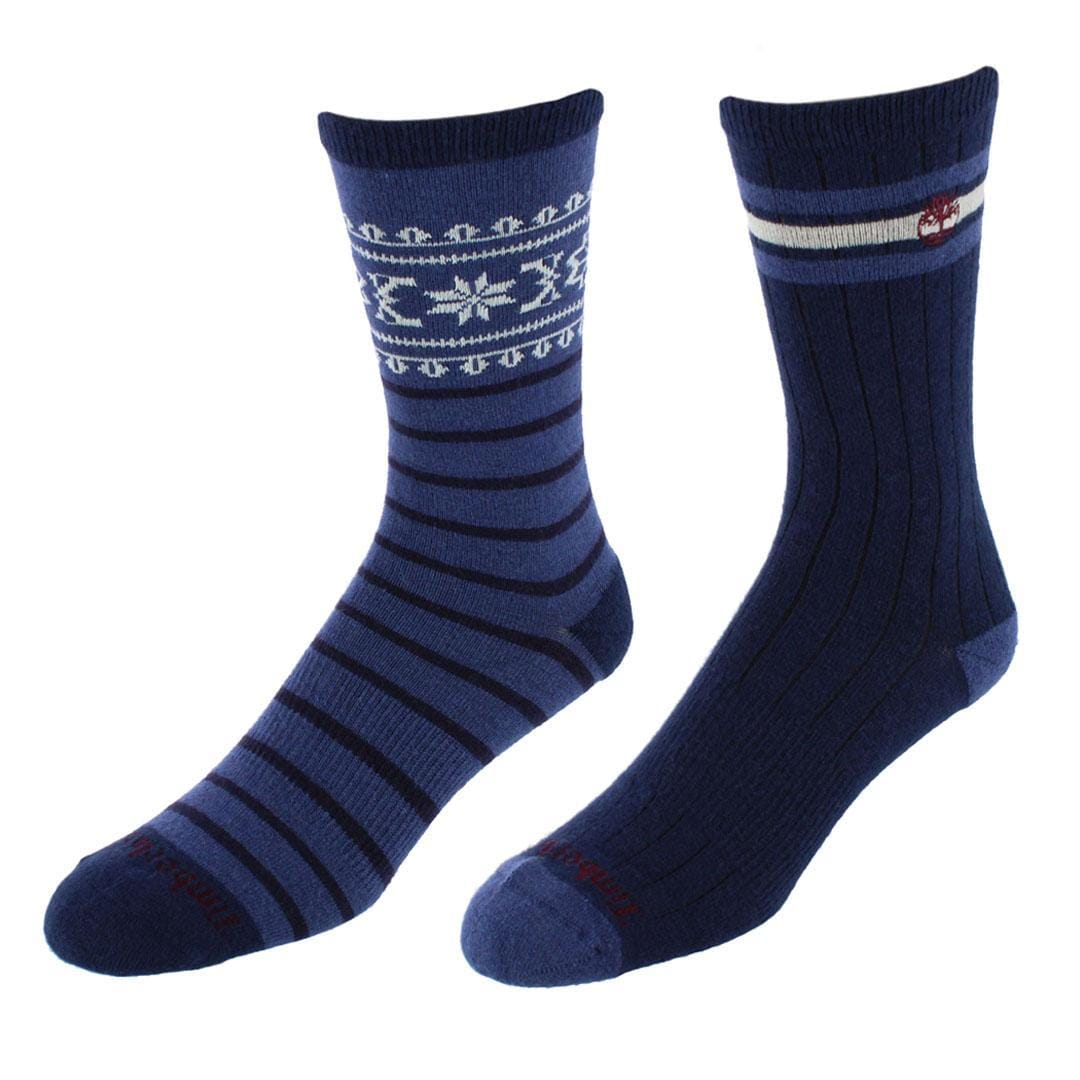 Timberland Men's Comfort Fair Isle Crew Socks (2 Pair Pack) - Navy