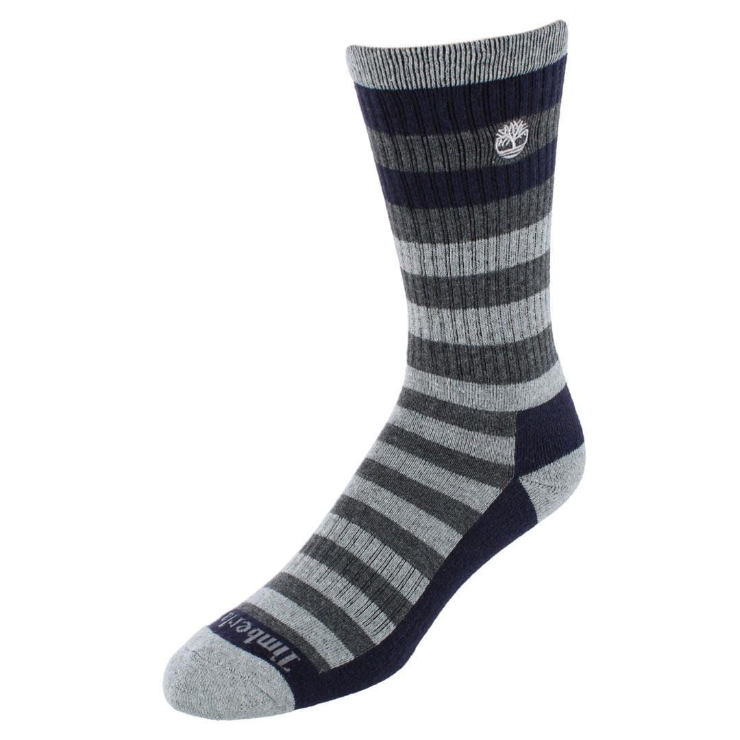 Timberland Men's Comfort Cushioned Cotton Blend Crew Socks (3 Pair Pack) - Grey