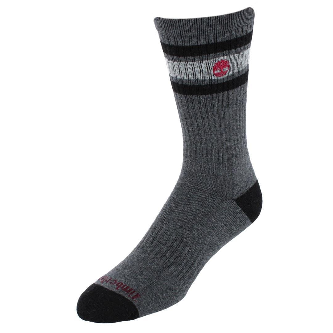 Timberland Men's Comfort Cushioned Cotton Blend Crew Socks (3 Pair Pack) - Grey