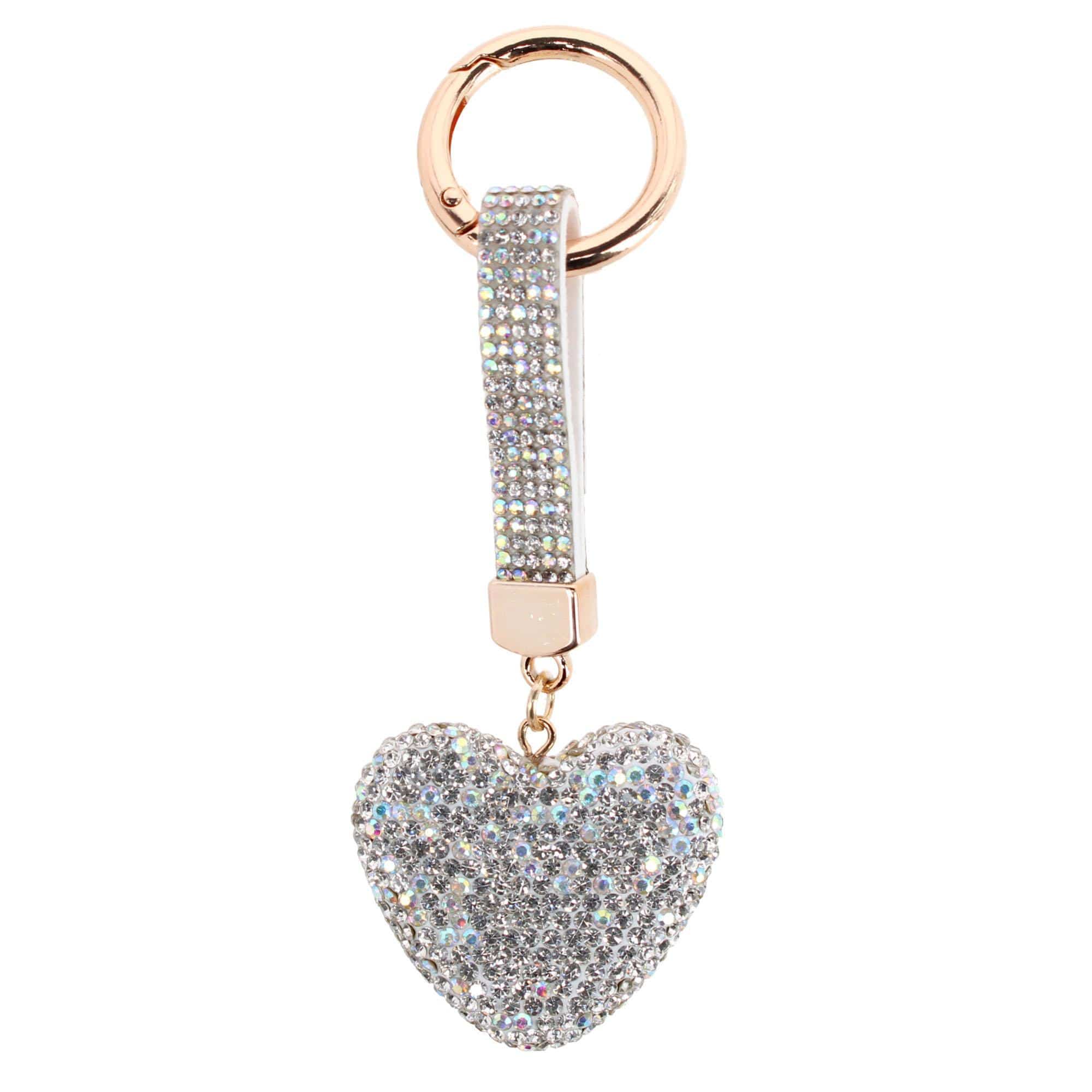 CTM® Women's Rhinestone Heart Bag Charm - Women's Rhinestone Heart Bag Charm