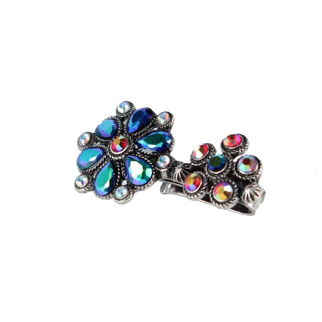 CTM® Women's Western Stone Embellished Hat Clip - Silver