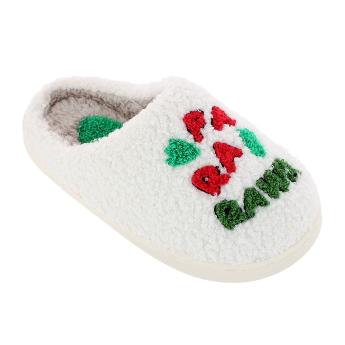 CTM® Kids' & Toddler Boys' Christmas Dino Holiday Slippers - White
