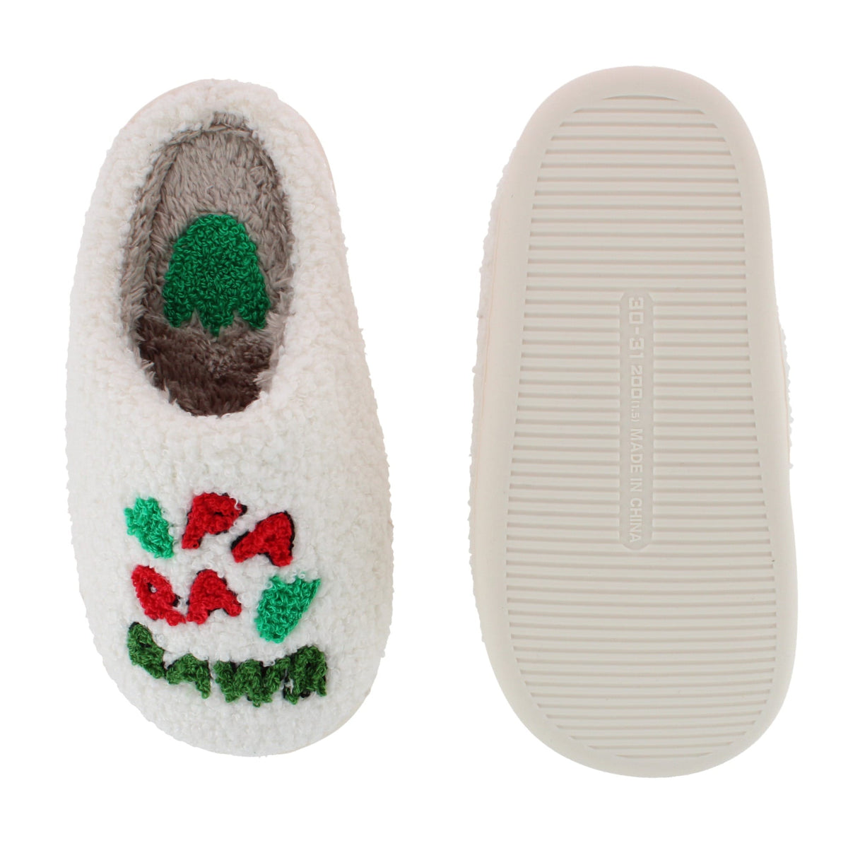 CTM® Kids' & Toddler Boys' Christmas Dino Holiday Slippers - White