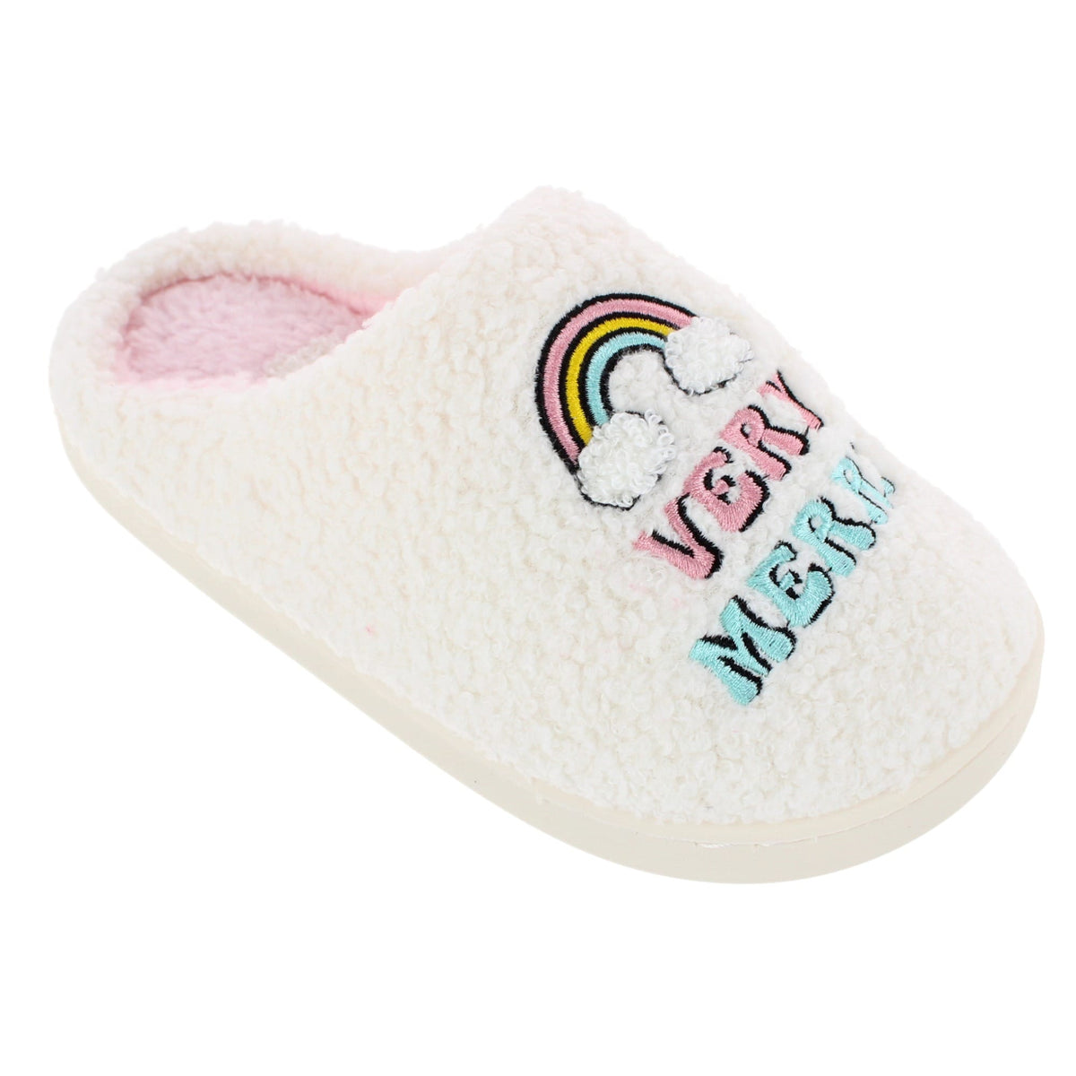 CTM® Kids' & Toddler Girls' Christmas Unicorn Holiday Slippers - White