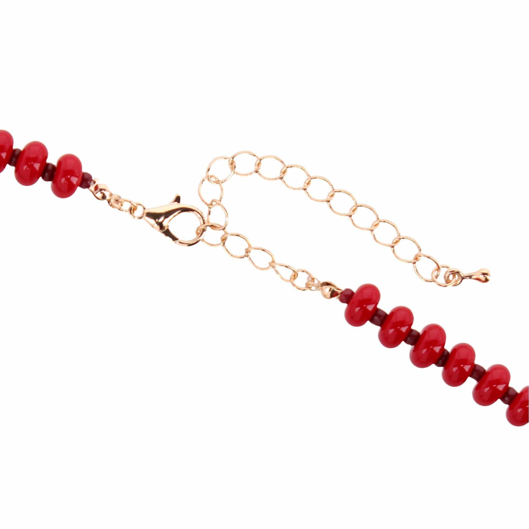 CTM® Women's Duo Color Beaded Charm Team Football Necklace - Burgundy & Black