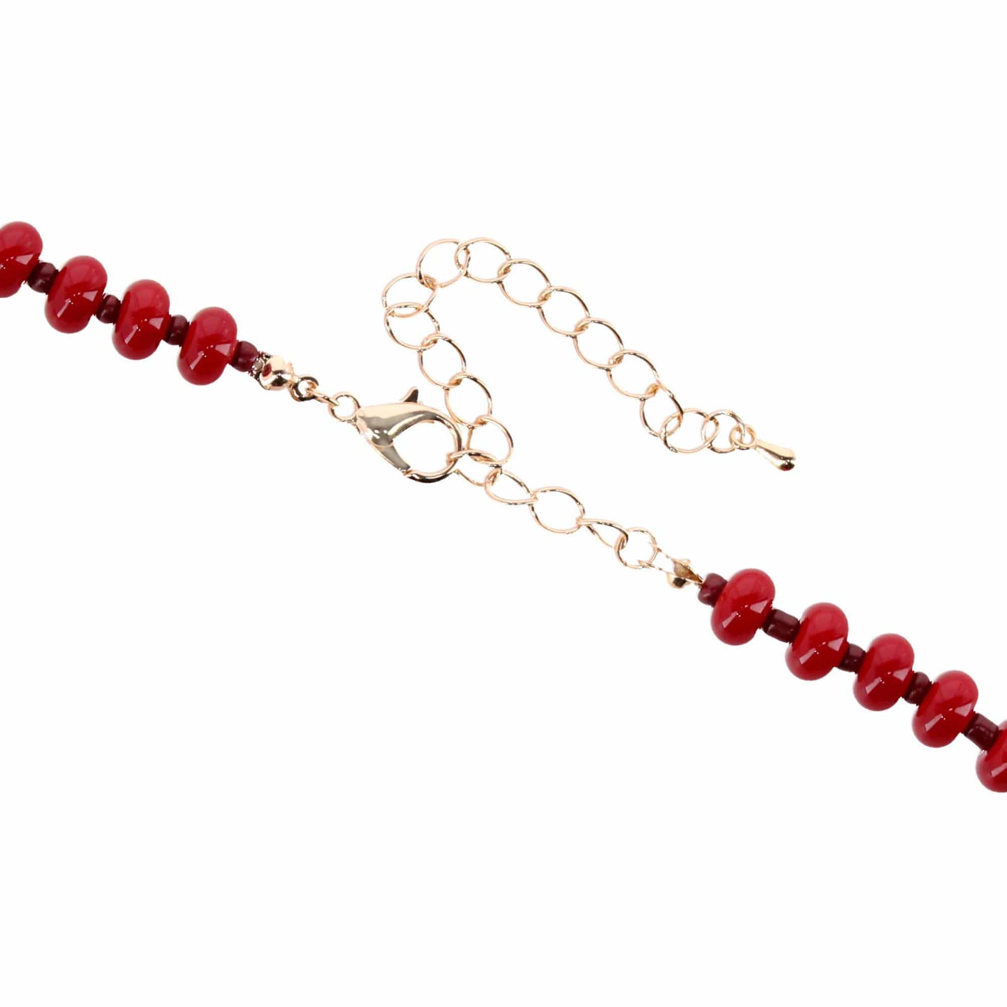 CTM® Women's Duo Color Beaded Charm Team Football Necklace - Burgundy and White