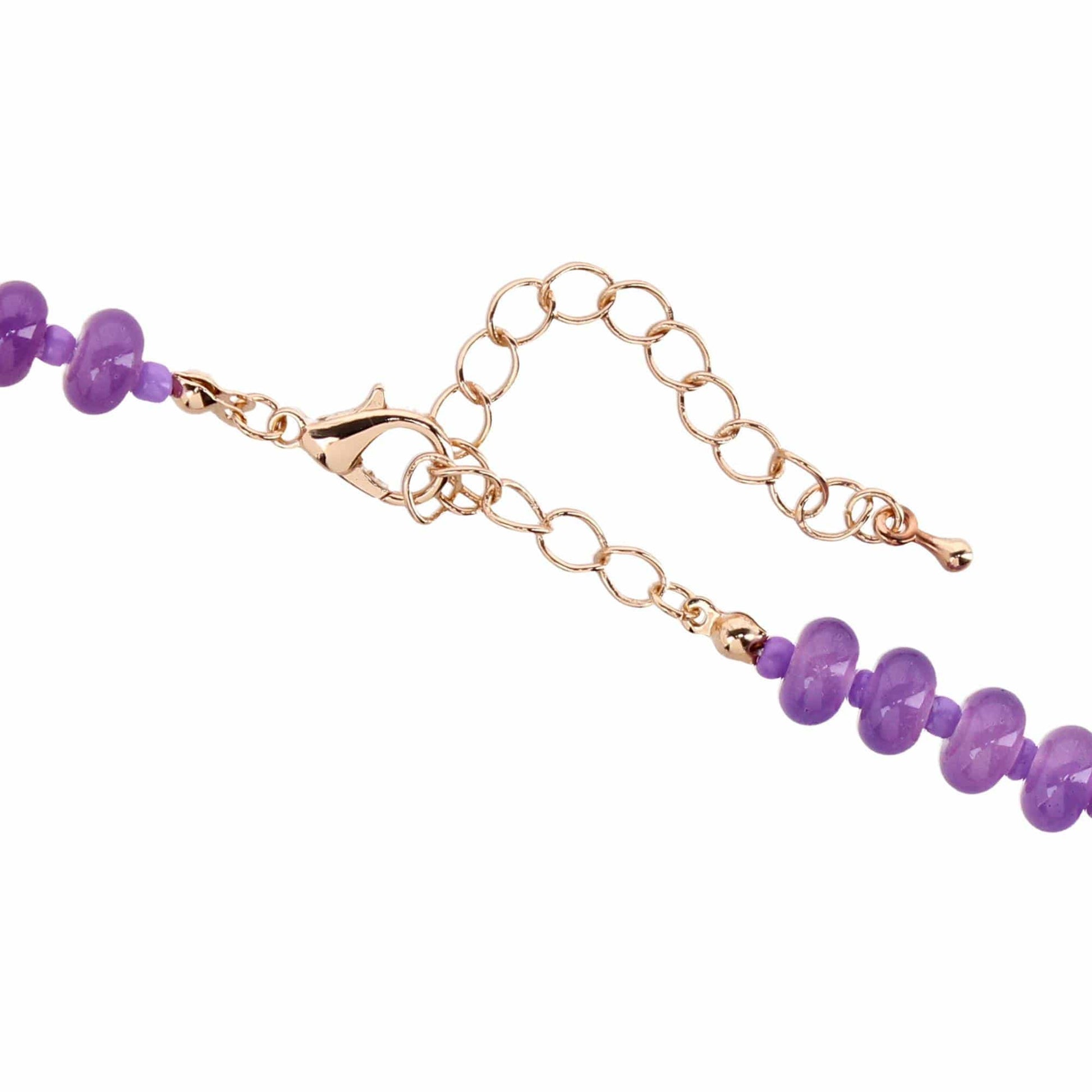 CTM® Women's Duo Color Beaded Charm Team Football Necklace - Purple and Yellow