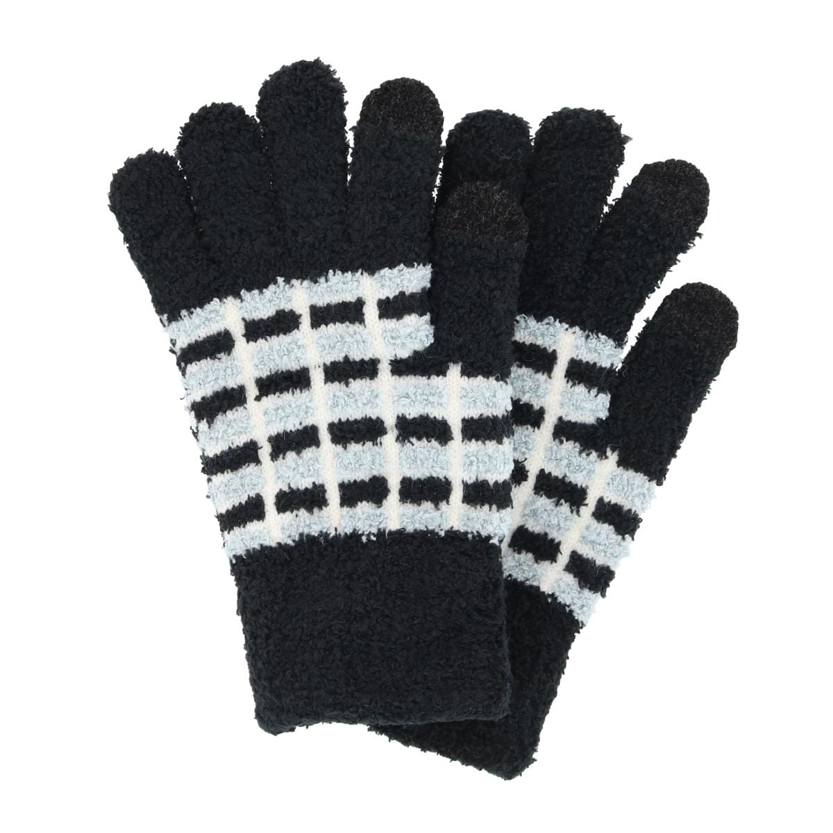 CTM® Women's Knit Color Block Touchscreen Compatible Winter Gloves