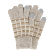 Women's Knit Color Block Touchscreen Compatible Winter Gloves