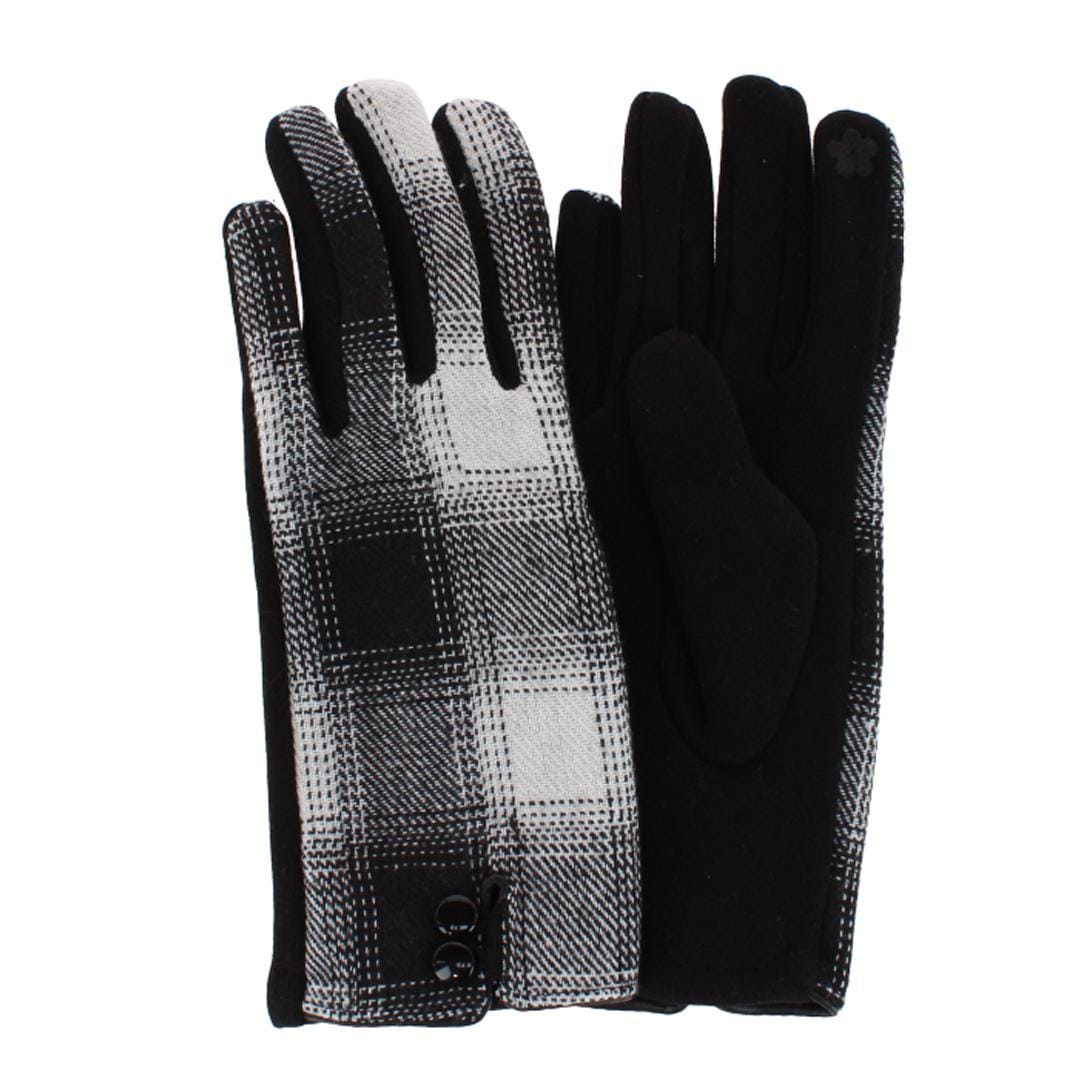 CTM® Women's Buffalo Plaid Touchscreen Winter Gloves