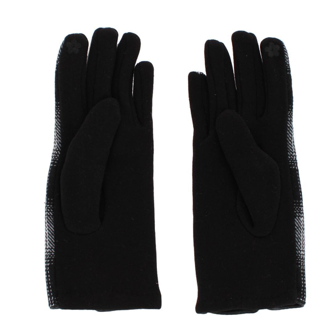 CTM® Women's Buffalo Plaid Touchscreen Winter Gloves - White/Black