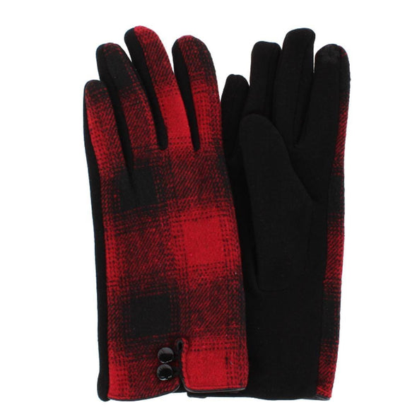 Women's Buffalo Plaid Touchscreen Winter Gloves