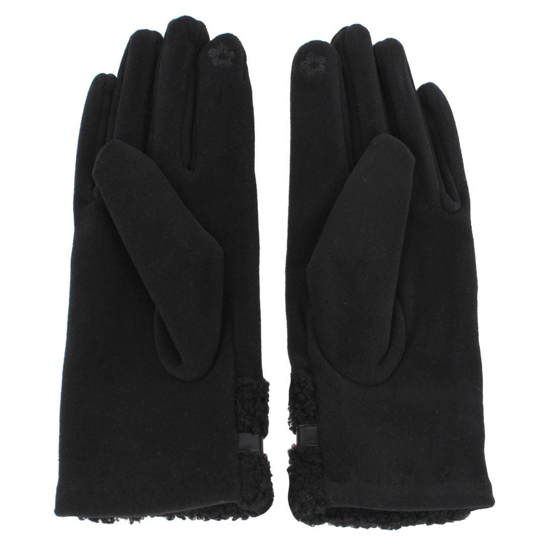 CTM® Women's Teddy Synthetic Fleece Touchscreen Winter Gloves - Black