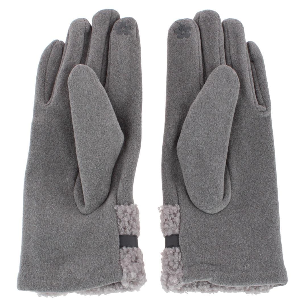 CTM® Women's Teddy Synthetic Fleece Touchscreen Winter Gloves - Gray