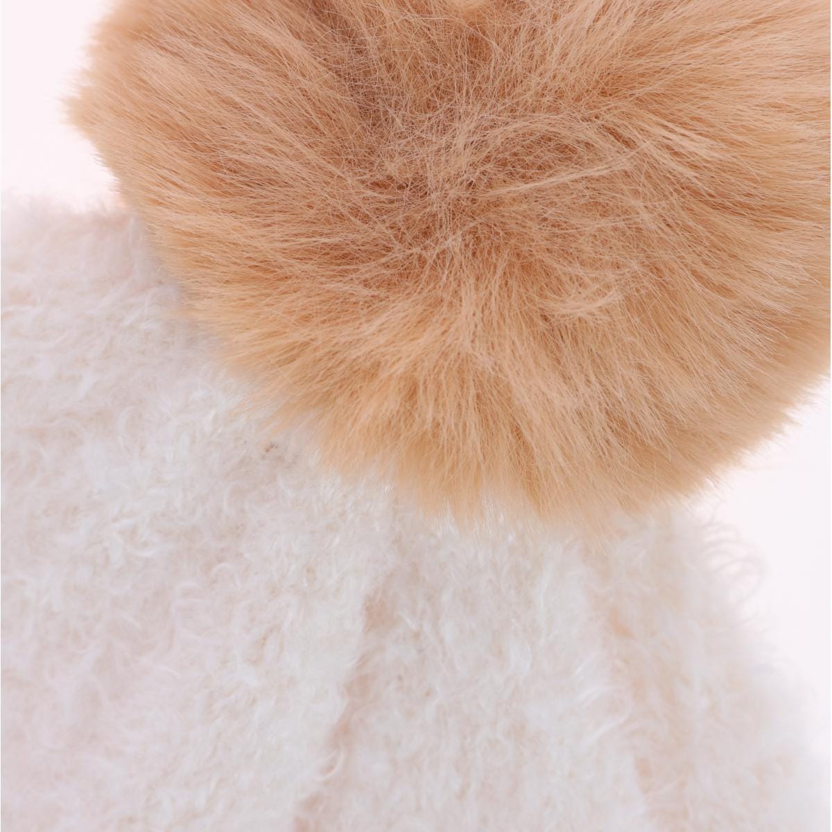 CTM® Women's Two Tone Knit Winter Beanie Hat with Pom - Beige