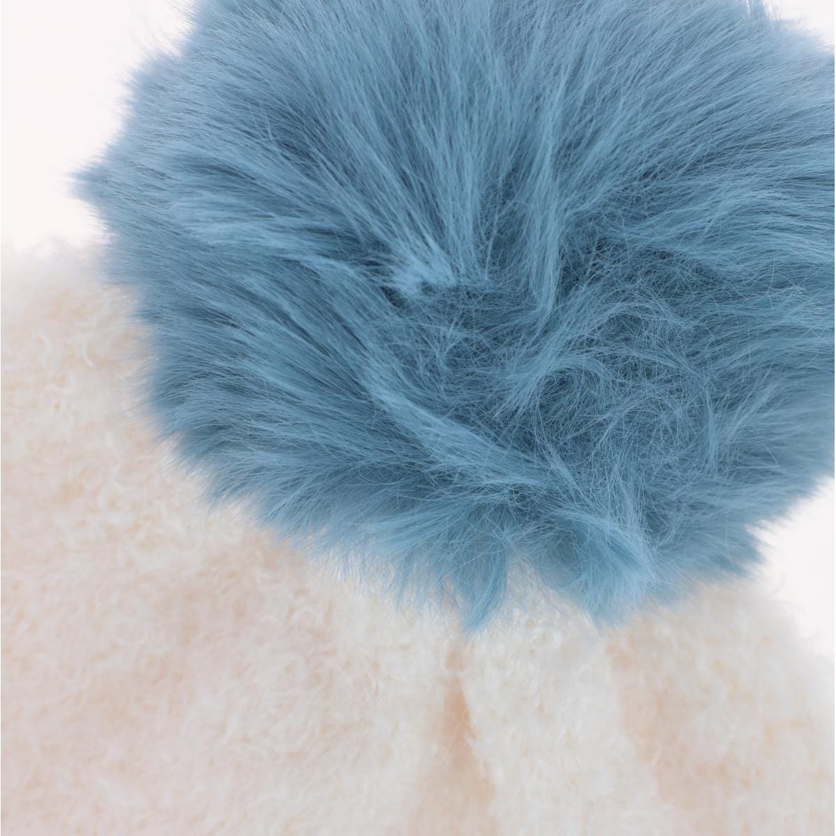 CTM® Women's Two Tone Knit Winter Beanie Hat with Pom - Blue