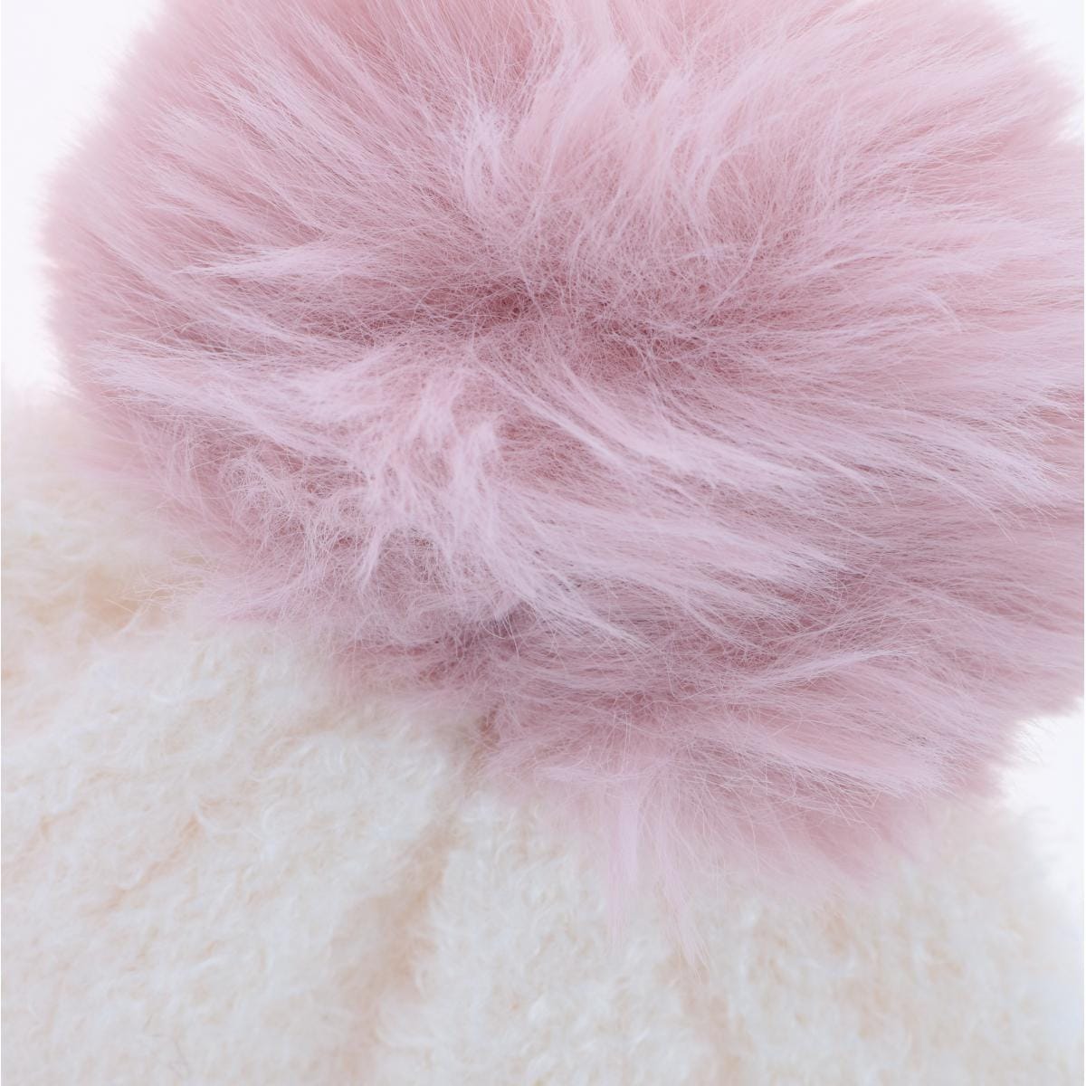 CTM® Women's Two Tone Knit Winter Beanie Hat with Pom - Pink
