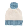 Women's Two Tone Knit Winter Beanie Hat with Pom