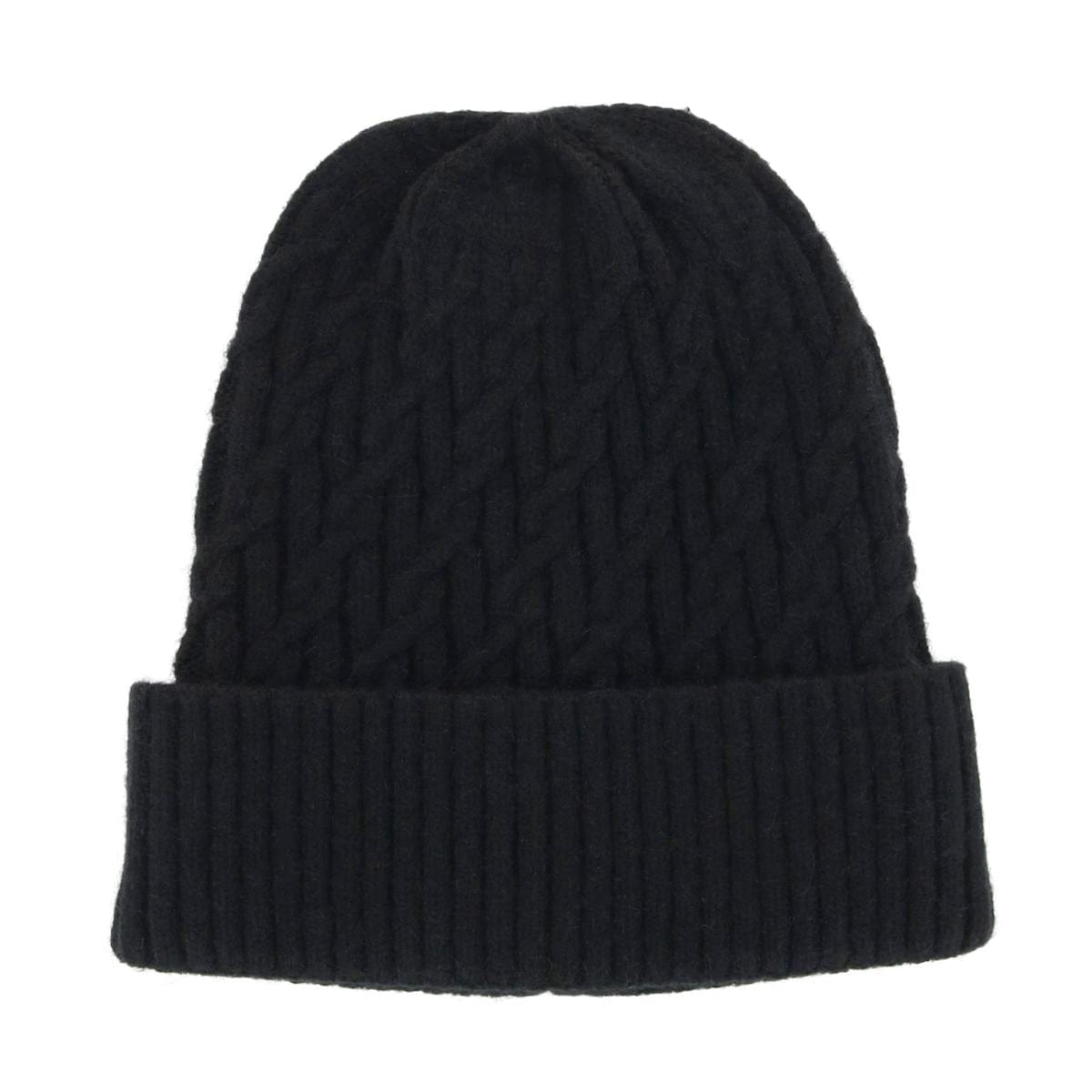 CTM® Women's Solid Braided Knit Winter Beanie Hat - Black