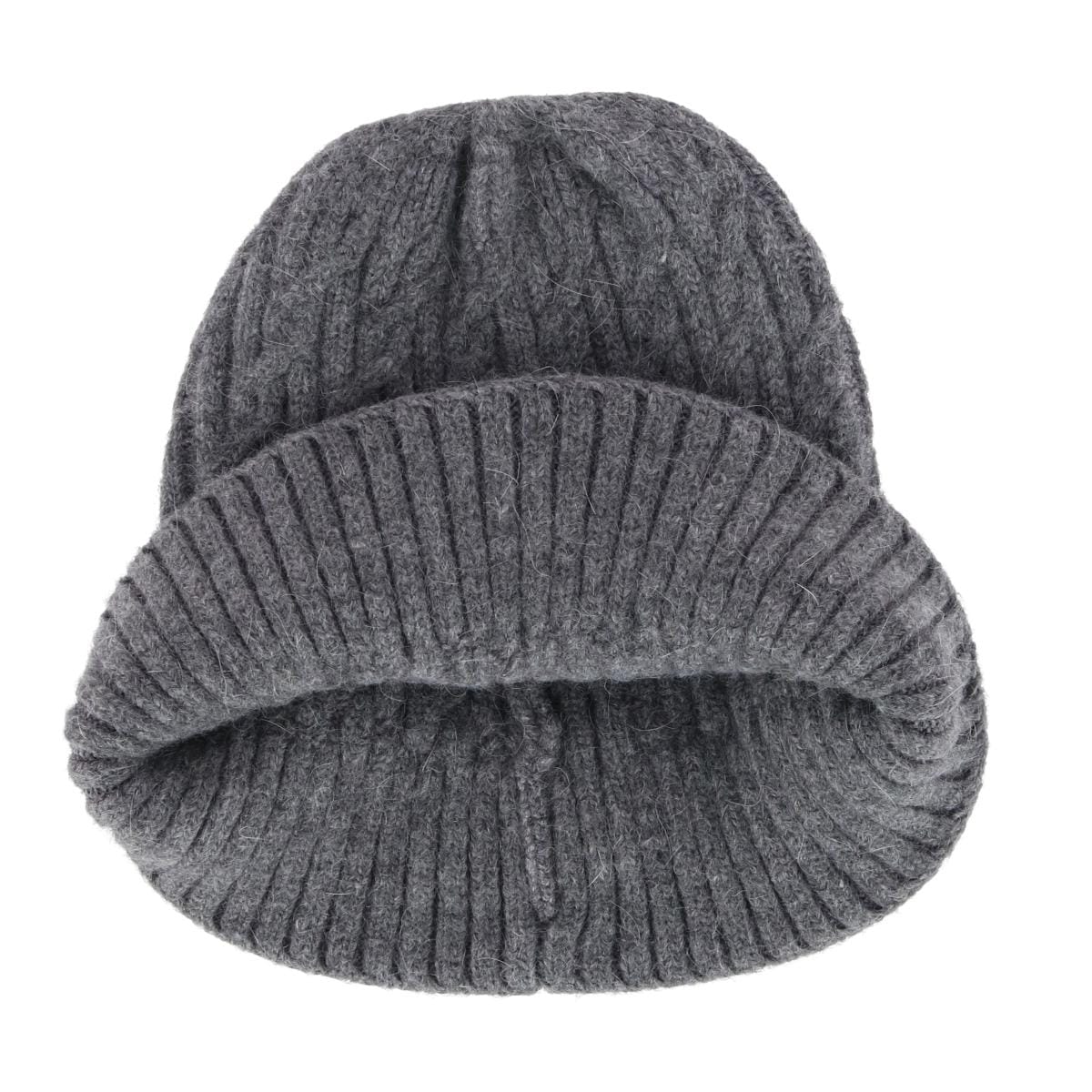 CTM® Women's Solid Braided Knit Winter Beanie Hat - Gray