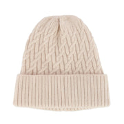 Women's Solid Braided Knit Winter Beanie Hat