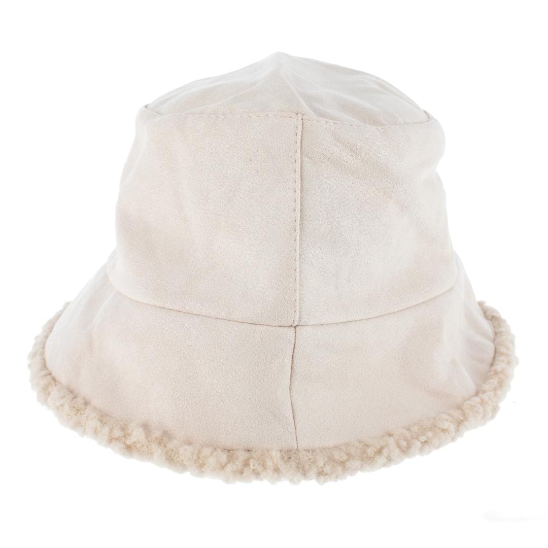 CTM® Women's Sherpa Reversible Bucket Hat - Cream