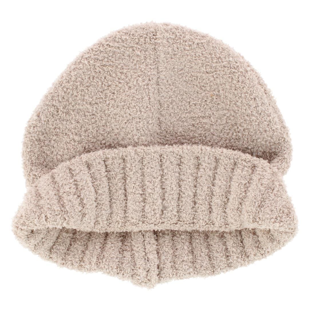 CTM® Girl's One Size Fits Most Solid Soft Winter Knit Beanie Hat - Beige