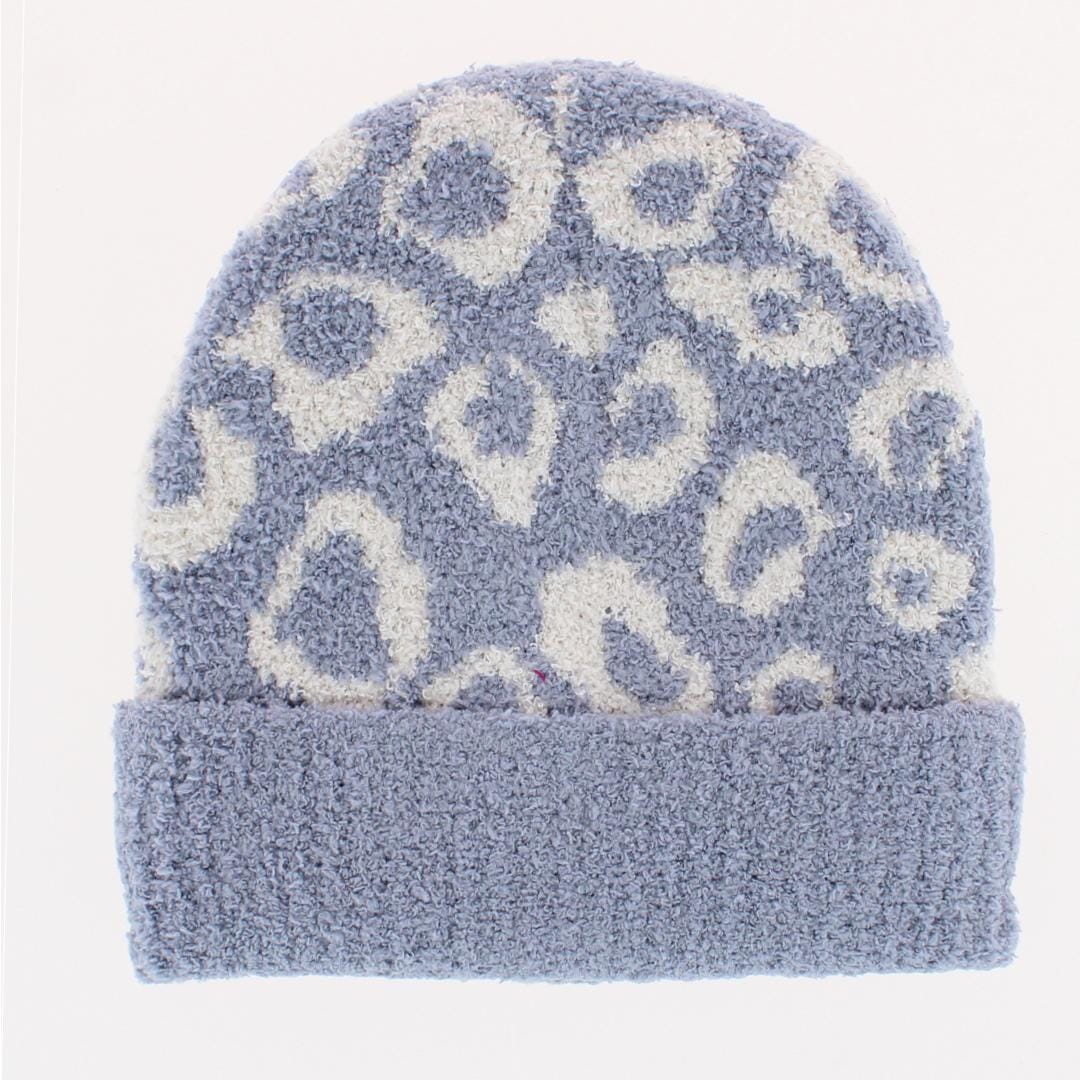 CTM® Girl's One Size Fits Most Soft Leopard Knit Winter Beanie Hat