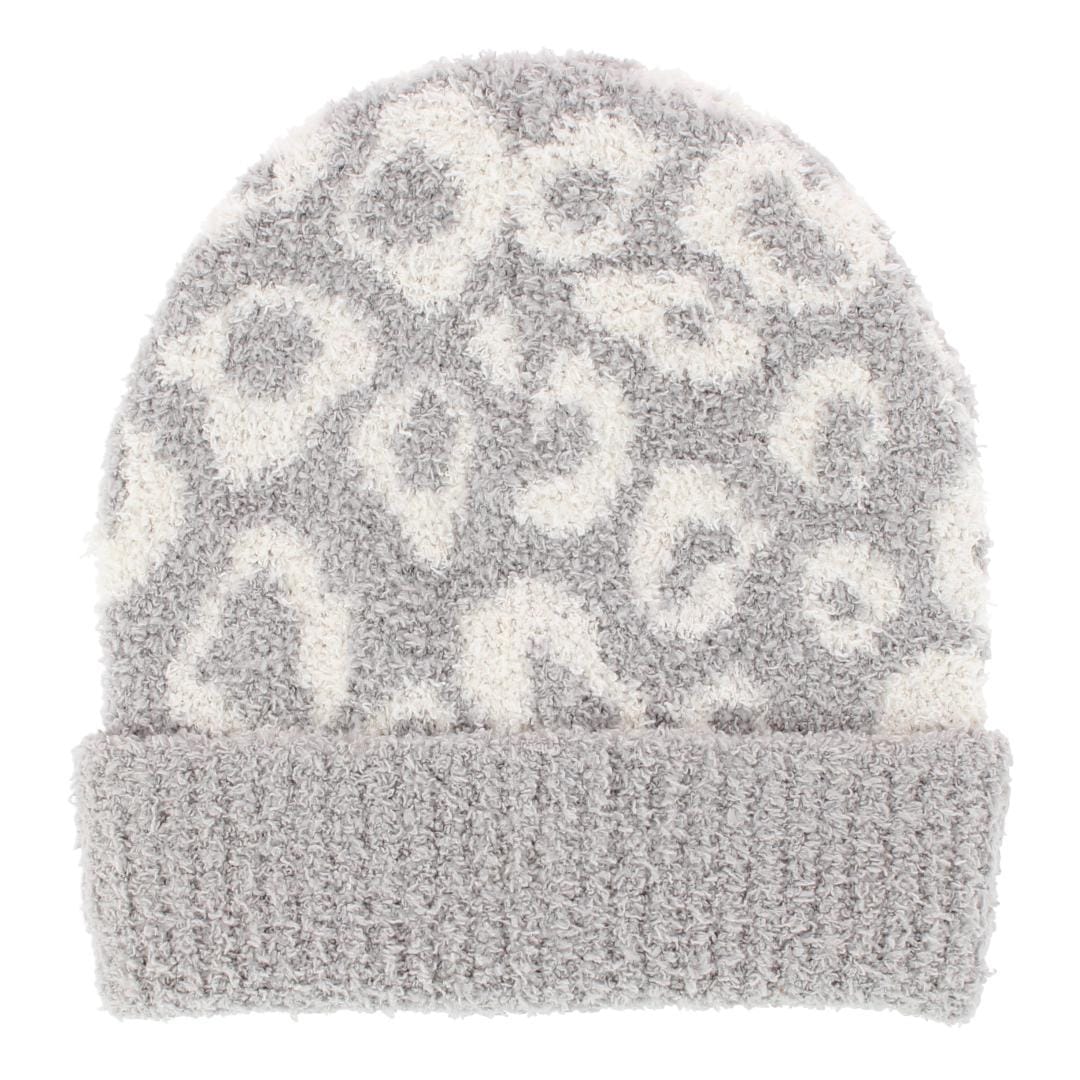 CTM® Girl's One Size Fits Most Soft Leopard Knit Winter Beanie Hat