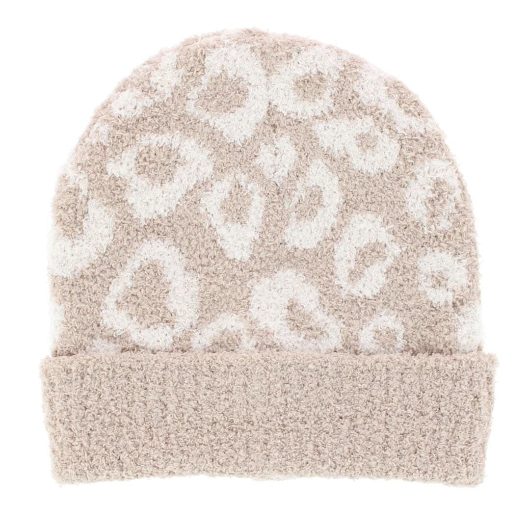 CTM® Girl's One Size Fits Most Soft Leopard Knit Winter Beanie Hat