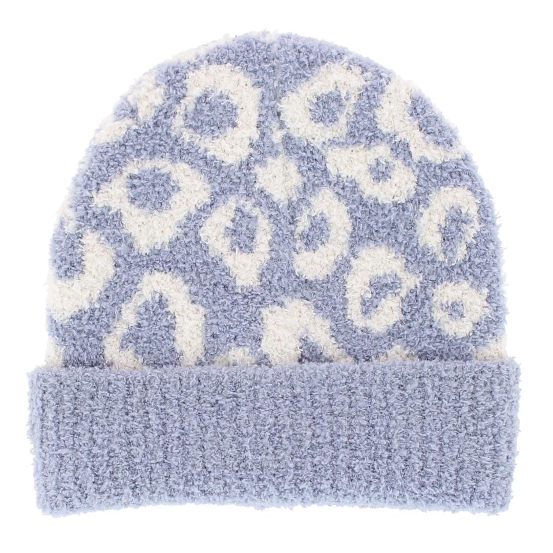 CTM® Girl's One Size Fits Most Soft Leopard Knit Winter Beanie Hat - Girl's One Size Fits Most Soft Leopard Knit Winter Beanie Hat