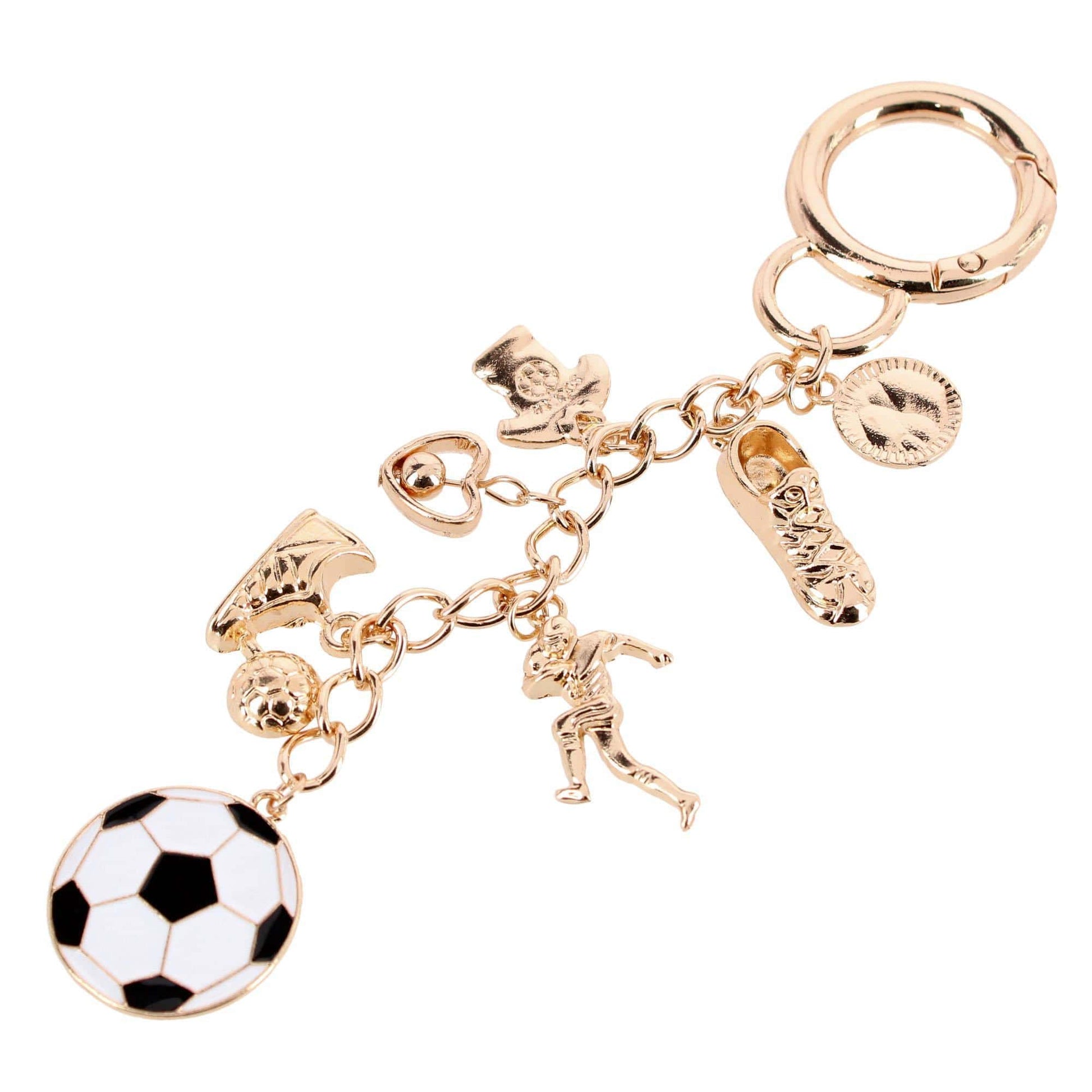 CTM® Women's World Soccer Dangle Bag Charm - Gold