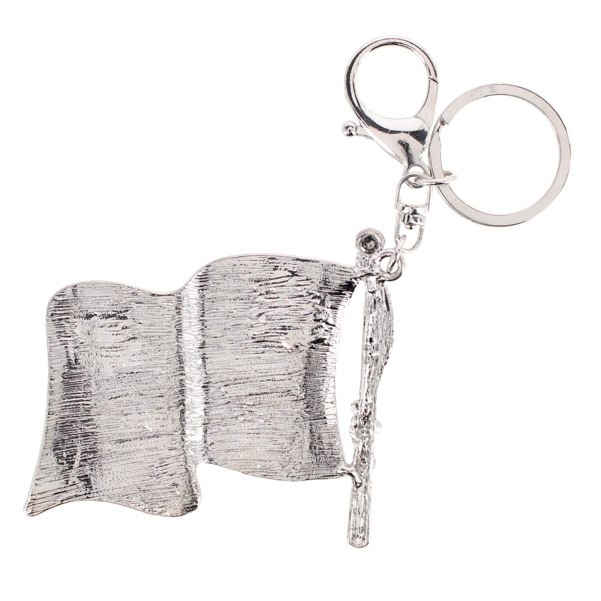 CTM® Women's Old Faithful Rhinestone Embellished Bag Charm & Keychain - Red, White, and Blue