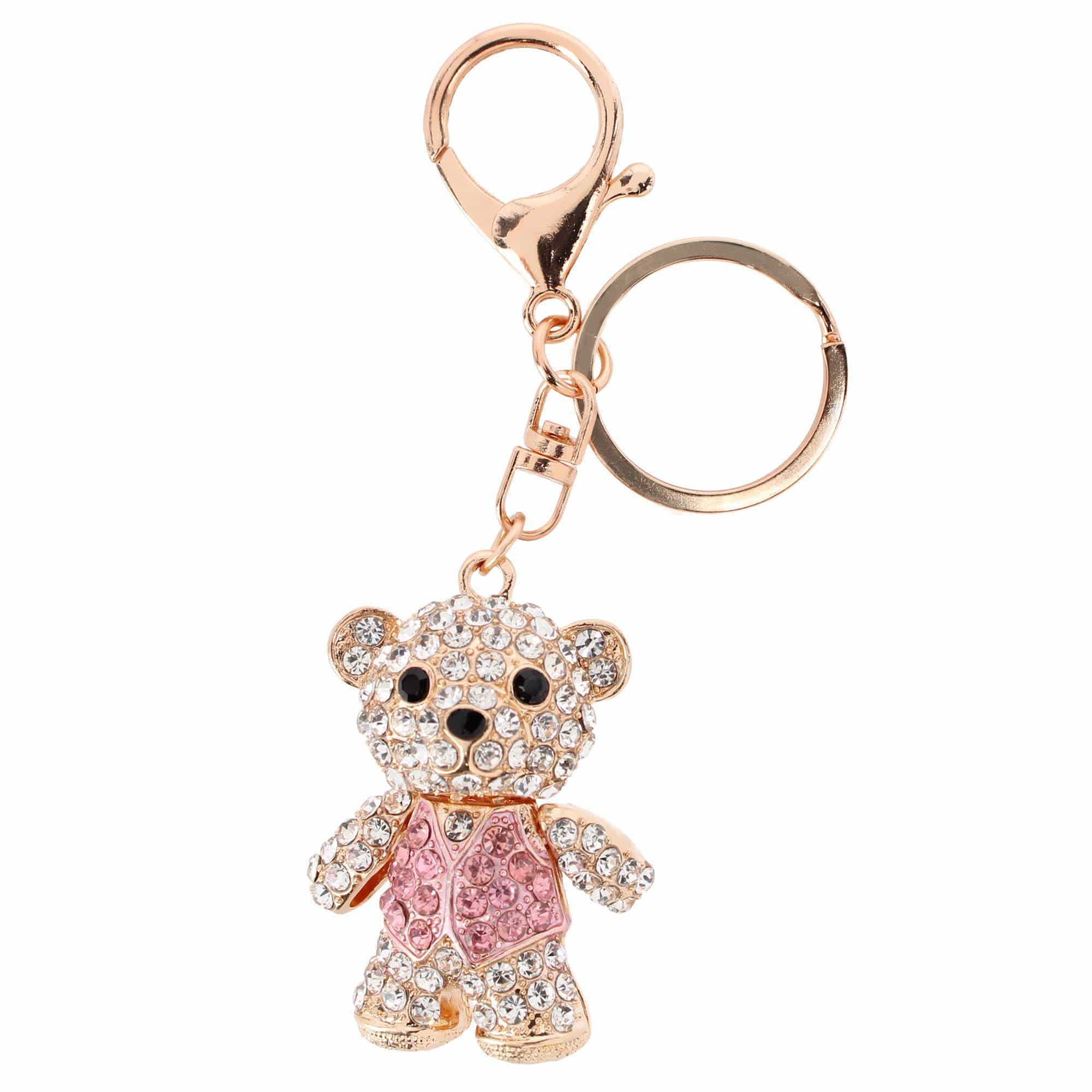 CTM® Women's Adorable Rhinestone Teddy Bear Bag Charm & Keychain - Women's Adorable Rhinestone Teddy Bear Bag Charm & Keychain